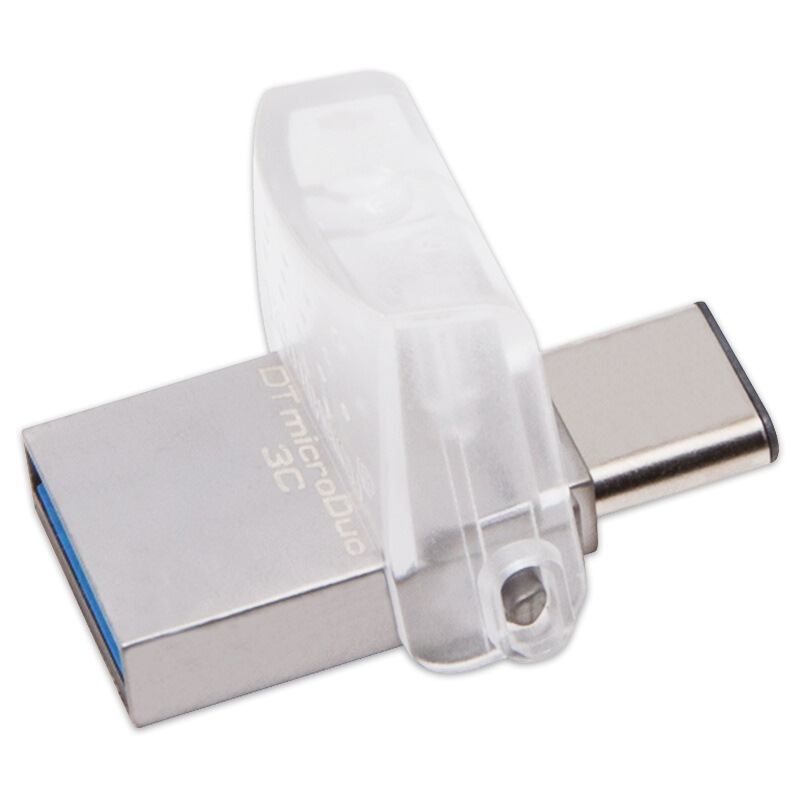 金士顿(Kingston)DTDUO3C 64GB U盘 USB3.1 和 Type-C 双接口 半透明车载U盘