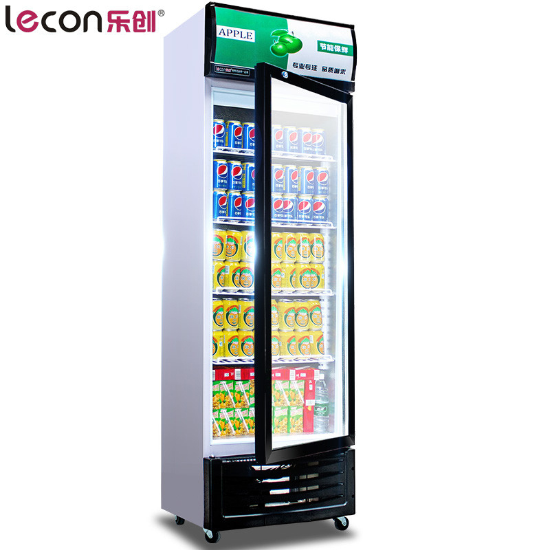 乐创(lecon)商用冷藏饮料柜 展示柜冰柜饮品冰箱 单门风冷