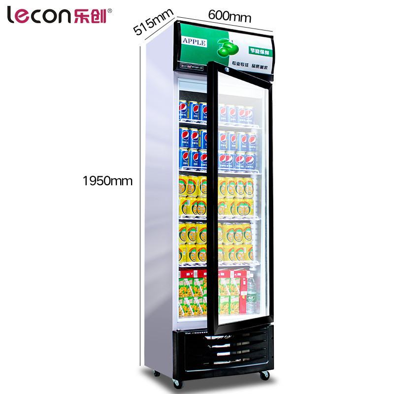 乐创(lecon)商用冷藏饮料柜 展示柜冰柜饮品冰箱 单门风冷