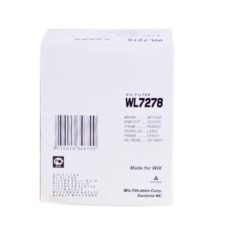 维克斯(WIX)机油滤清器/机滤芯WL7278名爵3/5/6/TF/荣威350/荣威550/荣威750/W5/神行者/发