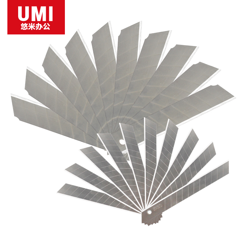安兴纸业 悠米(UMI)美工刀片 9mm B02402S 10片/盒 银色 36盒装