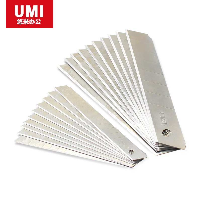 安兴纸业 悠米(UMI)美工刀片 9mm B02402S 10片/盒 银色 36盒装