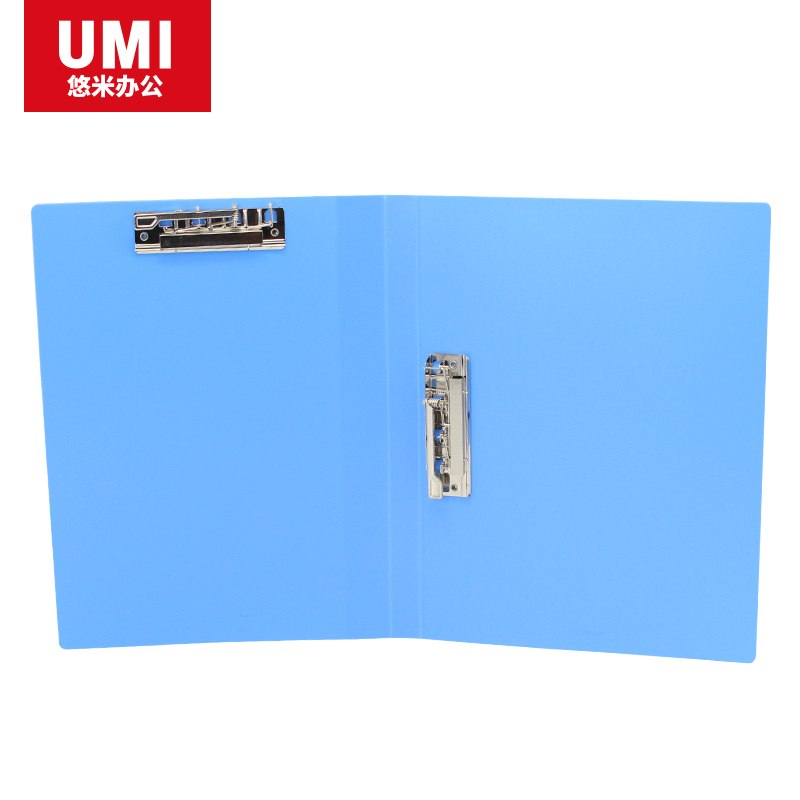 安兴 悠米W01002B 蓝色 经济型文件夹 A4 双强力夹 5个装