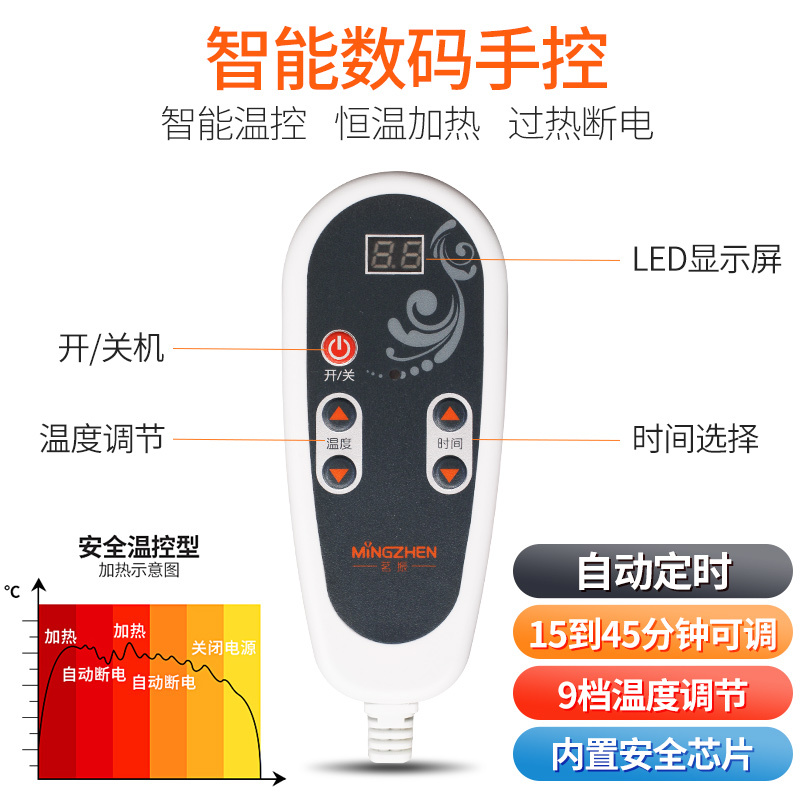 茗振电子海盐袋粗盐热敷包电加热疗法包袋温感热敷无按摩家用颈椎腰部膝盖支持艾叶肩部全身温热敷袋按摩器