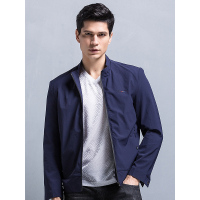 富贵鸟2018春季新款男士立领夹克休闲外套藏青色FNJA1804ZQ