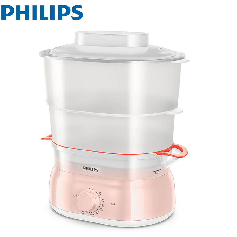 飞利浦(Philips)电蒸锅HD9103/11多功能家用预约定时蒸汽锅电火锅双层蒸笼 防干烧功能 蒸笼容量4-6L
