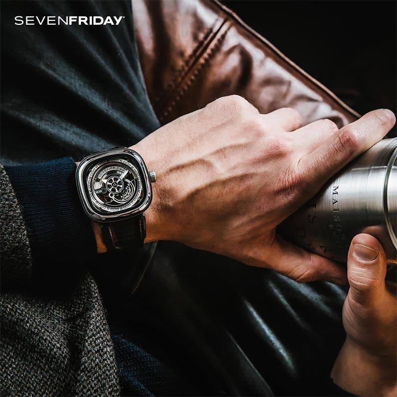 SEVENFRIDAY正品瑞表7个七个星期五男士手表皮带机械S2/01图片