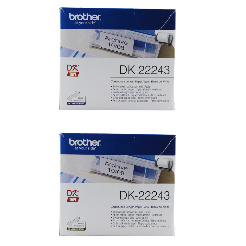 兄弟(brother) 标签色带 DK-22243 白底黑字 热敏纸质102MM*30.48M