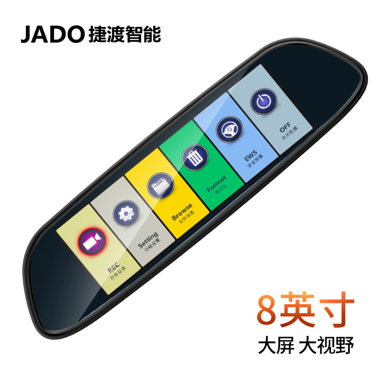 捷渡(JADO)2018款 D500行车记录仪三镜头右盲区高清夜视全景24小时监控双录 标配无卡