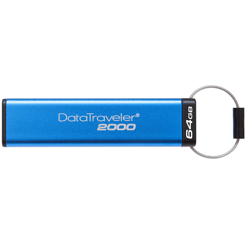 金士顿(Kingston)DT2000 64GB U盘 USB3.1 读速120MB/s 加密U盘