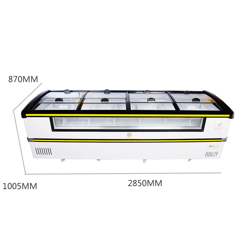 五洲伯乐(WUZHOUBOLE)SR/SF1286 1161升岛柜 商用深底冷藏冷冻展示柜 卧式冷柜海鲜柜推拉门速冻冰柜