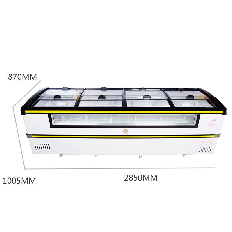 五洲伯乐(WUZHOUBOLE)SR/SF1286 1161升岛柜 商用深底冷藏冷冻展示柜 卧式冷柜海鲜柜推拉门速冻冰柜图片