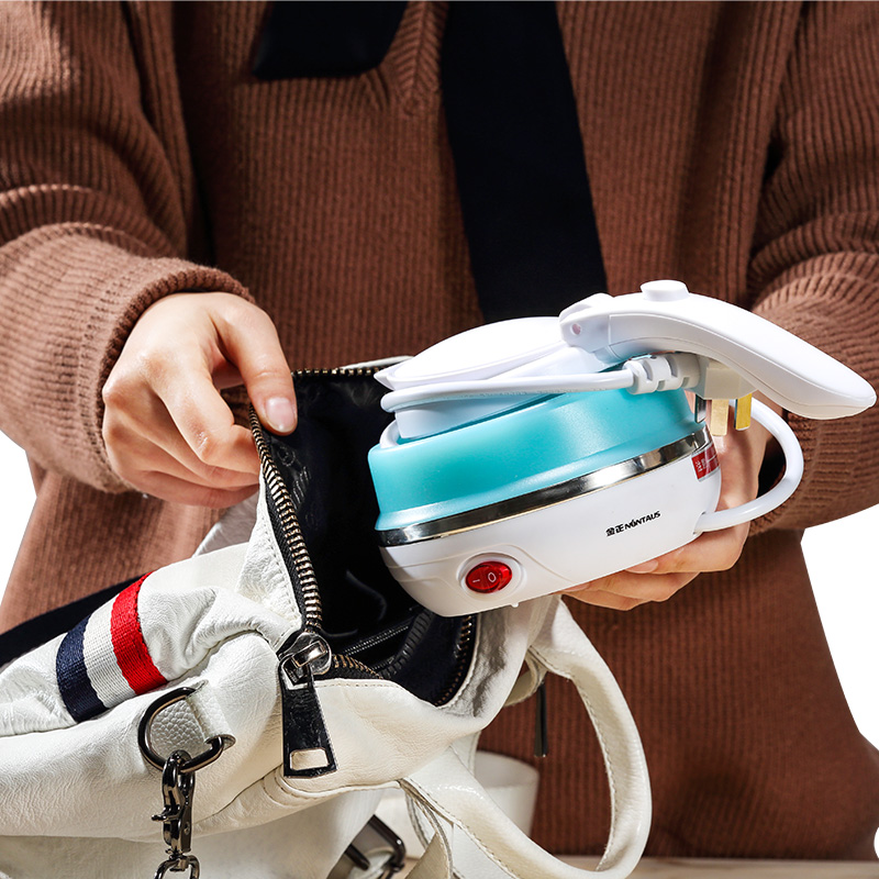 金正(NiNTAUS)电热水壶Z05 折叠旅行电热水壶 家用迷你硅胶便携烧水壶 蓝色0.5L高清大图