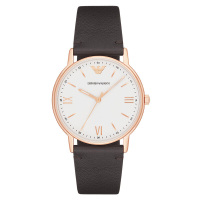 阿玛尼(Emporio Armani)手表皮质表带休闲简约个性腕表男士石英表时尚腕表AR11011
