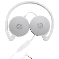 惠普(HP)H2800 头戴式耳机 内置麦克风耳麦 电脑平板手机 有线耳机 银白色