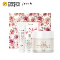 馥蕾诗(FRESH)花漾润颜礼盒(睡莲面霜50ml+玫瑰花水60ml+大豆洁面50ml)滋润保湿清洁
