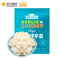 韩国进口百味福(BEVIFU)大蒜香味虾片258g 巨型网红零食情侣超大膨化礼包