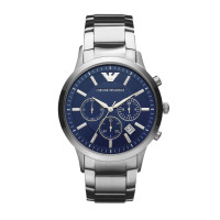 阿玛尼(EMPORIO ARMANI)手表 时尚三眼计时 金属表带 石英男士手表AR2448