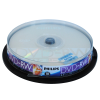 飞利浦(PHILIPS)PH DVD-RW 可擦写空白刻录光盘光碟 可重复刻录 10片装DVD刻录盘