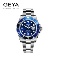 格雅手表男士机械表 全自动钢带绿水鬼专业潜水表300米防水200 WG78011GWB