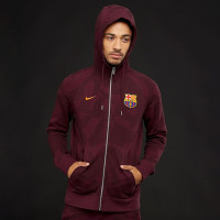 耐克巴塞罗那17-18秋男足球运动连帽休闲夹克巴萨外套886696-685