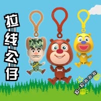 灵动创想熊出没玩具熊熊拉拉乐系列拉线公仔熊熊乐园迷彩强哥3021