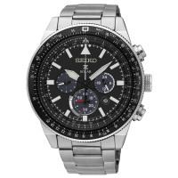 精工(SEIKO)手表PROSPEX系列太阳电能航空防水皮革钢带夜光男士运动石英男表 SSC607J1