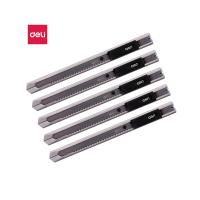得力(deli)金属小号美工刀 自动锁裁纸刀小刀 银色2058-05(24把装)