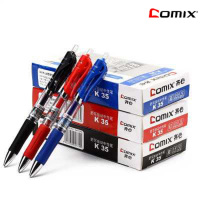 齐心K35 舒写按动中性笔 水笔 经典按动 12支装