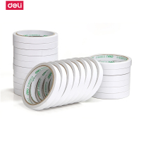得力deli30401双面胶强力透明固定热熔棉纸胶带1.2cm办公高粘性棉胶带24卷