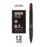 得力(deli)33390 四色圆珠笔 0.7mm 12支/盒 (JL)