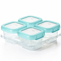 OXO/奥秀 61114600 婴童保鲜盒辅食盒/便携盒 可微波冷冻不含BPA 4OZ 120ml 四件装 北欧蓝