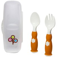 zoli BF12FSO002 婴幼儿叉勺套装 旅行便携组合 橙色 美国