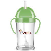 Zoli BF12PPG091 婴儿防漏学饮杯 宝宝吸管水杯 绿色 270ml 美国