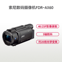 索尼(SONY) FDR-AX60 4K数码摄像机 家用 5轴防抖约20倍光学变焦 黑色