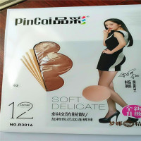 品彩斜纹防脱/加裆包芯丝连裤袜