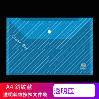 真彩 A4 透明蓝 透明斜纹按扣袋 WD347 (单位:个)