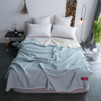 俏庭 细条蓝 全棉针织 夏被 空调被 1.5*2M(单位:条)