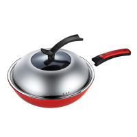 德铂 希勒DEP-272 铁炒锅32cm生铁锅铸铁锅燃气煤气电磁炉通用