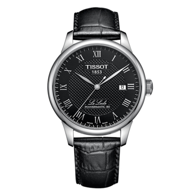 天梭(TISSOT)手表 力洛克系列经典时尚商务潮流自动机械男表 黑盘 黑带