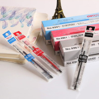 得力6901中性笔芯签字笔芯 水笔芯0.5mm 中性笔芯 黑笔芯 一只装 长宽高:131*5.5*5.5mm 得力