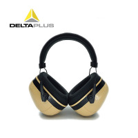 代尔塔 隔音降噪防噪音耳罩 射击睡眠睡觉用 防护静音 工作学习工厂 F1级赛车 米黄色