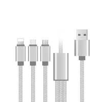 华饰 车载充电器线三合一充电线TYPE-C苹果华为小米手机改装专用 10根装