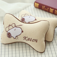 华饰 汽车头枕卡通透气冰丝护颈枕头可拆洗四季车用枕头靠枕头
