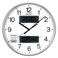 精工(SEIKO)挂钟 静音居家客厅时尚简约石英挂钟QXL007S银色