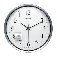 精工(SEIKO)挂钟 静音简洁挂钟时尚经典挂钟居家办公石英钟QXA417S银色