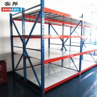 实邦重型仓库货架金属库房货架布匹布料展示架仓储储藏架可定制 三立柱货架200*120*350=4层主架