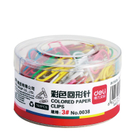 得力0038彩色回形针 160枚/盒 29mm