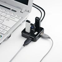 山业(SANWA SUPPLY) 七口多功能 黑色 集线器 USB-HUB250BK (单位:个)