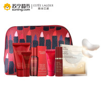 雅诗兰黛(Estee Lauder)泡澡面膜+护唇膏+果粹水+洁面乳+精华露+眼膜+秋季红唇化妆包 旅行护肤套